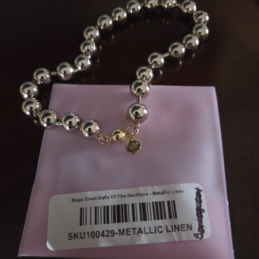 Alexa Ray Great Balls Of Fire Silver Linen Magnetic Necklace